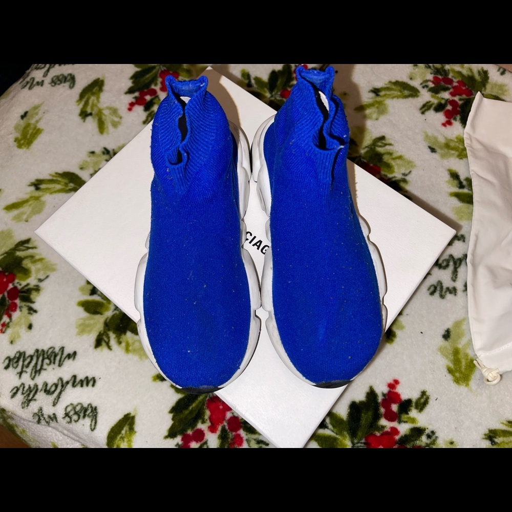 Balenciaga Kids Royal Blue Sock Sneakers